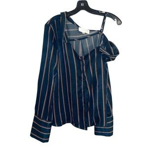 J.O.A One Shoulder Stripe Shirt